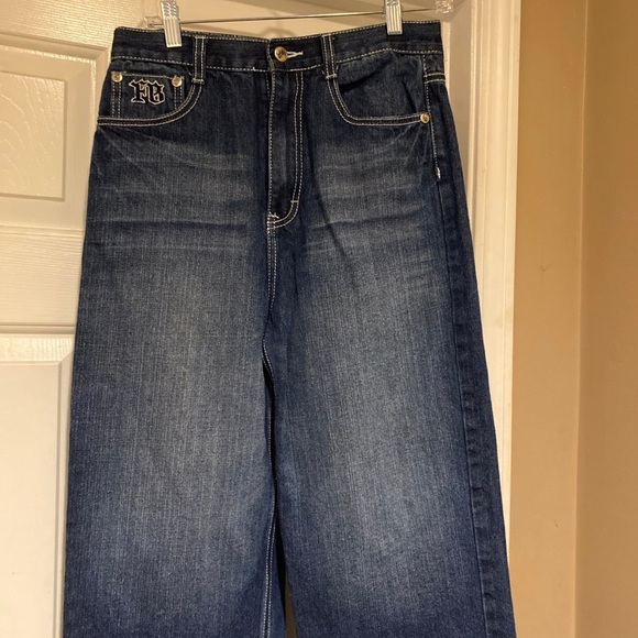 Y2K FUBU The Collection Wide Leg Jeans Unisex Size 18(29x31) - Picture 3 of 10